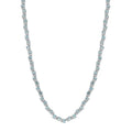 D'Joy Madagascar Lagoon Apatite and Moissanite 16.50 ctw Ocean Wave Necklace in Rhodium Over Sterling Silver 18 Inches - Sticky add to cart bar
