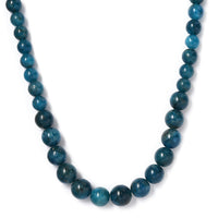Malgache Neon Apatite Beaded 161.75 ctw Necklace 20 Inches in Rhodium Over Sterling Silver