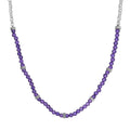 Karis African Amethyst 13.00 ctw Beaded Necklace in Platinum Bond 18 Inches - Sticky add to cart bar