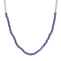 Karis African Amethyst 13.00 ctw Beaded Necklace in Platinum Bond 18 Inches