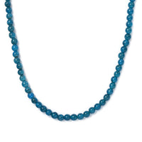 Malgache Neon Apatite Beaded 135.00 ctw Necklace 20 Inches in Rhodium Over Sterling Silver