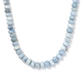 Blue Opal Beaded 120.00 ctw Necklace 18 Inches in Rhodium Over Sterling Silver - Sticky add to cart bar