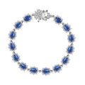 Kashmir Kyanite, White Zircon Shining Star Bracelet in Rhodium Over Sterling Silver (8.00 In) 13.30 ctw - Sticky add to cart bar