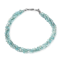 Apatite Beaded 35.00 ctw Bracelet in Rhodium Over Sterling Silve (7.25 In)