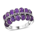 Karis African Amethyst, Simulated Purple Diamond Ring in Platinum Bond (Size 10.0) 5.00 ctw - Sticky add to cart bar