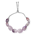 African Amethyst 35.00 ctw Bolo Bracelet in Rhodium Over Sterling Silver - Sticky add to cart bar