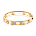 Simulated Diamond 1.20 ctw Bangle Bracelet In 14K Yellow Gold Plated Stainless Steel (8.00 In) - Sticky add to cart bar