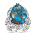 Karis Mojave Blue Turquoise 13.50 ctw Solitaire Ring in Platinum Bond (Size 7.0) - Sticky add to cart bar