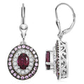Orissa Rhodolite Garnet and Multi Gemstone 3.20 ctw Earrings in Rhodium Over Sterling Silver - Sticky add to cart bar