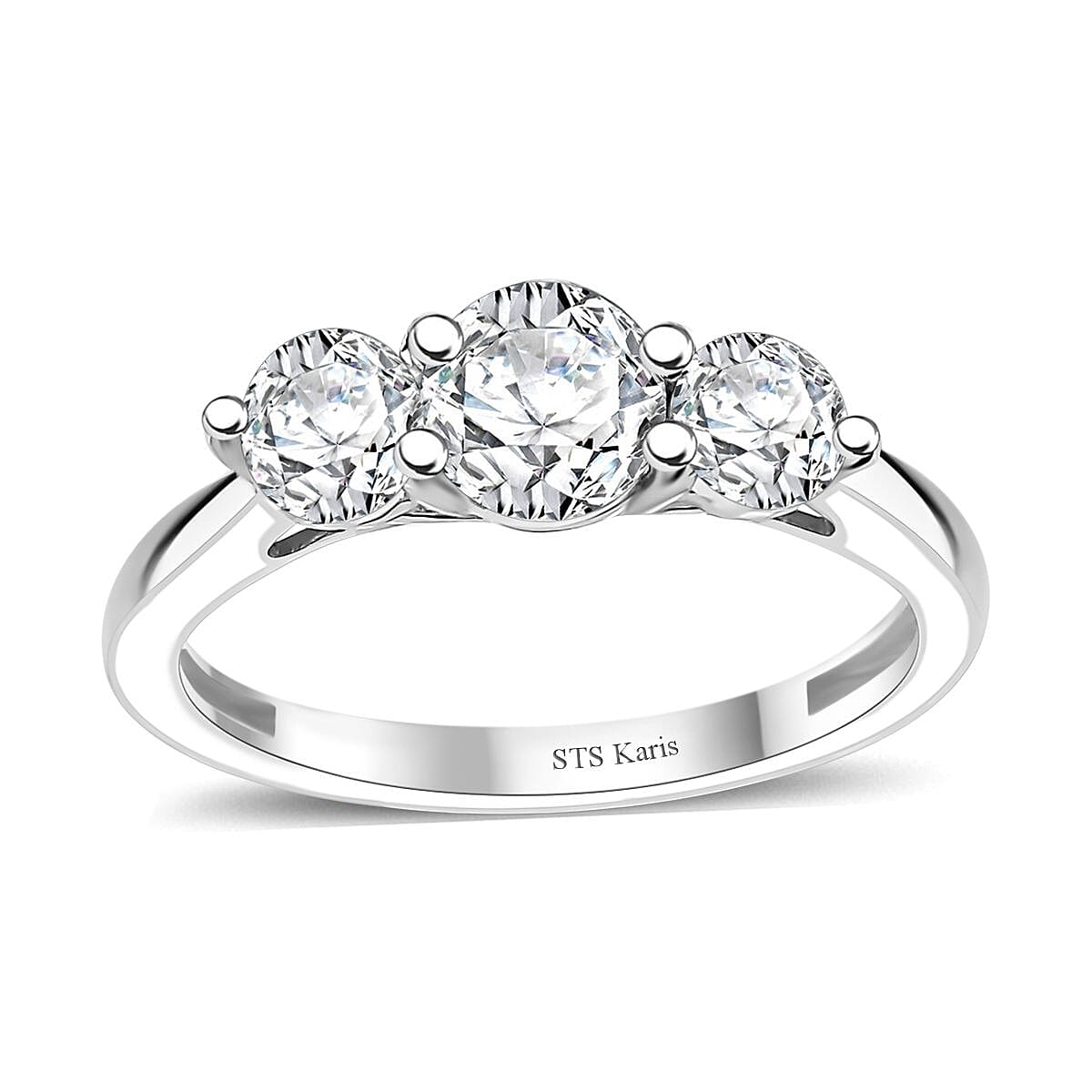 Karis White Topaz Ring in Platinum Bond (Size 10.0) 1.30 ctw