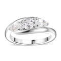 White Topaz Trilogy Ring in Sterling Silver (Size 7.0) 1.00 ctw - Sticky add to cart bar