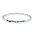 Doorbuster Betroka Blue Apatite, White Zircon Bangle Bracelet in Stainless Steel (7.25 In) 1.65 ctw - Sticky add to cart bar