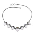 Bali Goddess Carved Bone and Multi Gemstone 3.50 ctw Seven Princess Necklace in Sterling Silver 20 Inches - Sticky add to cart bar