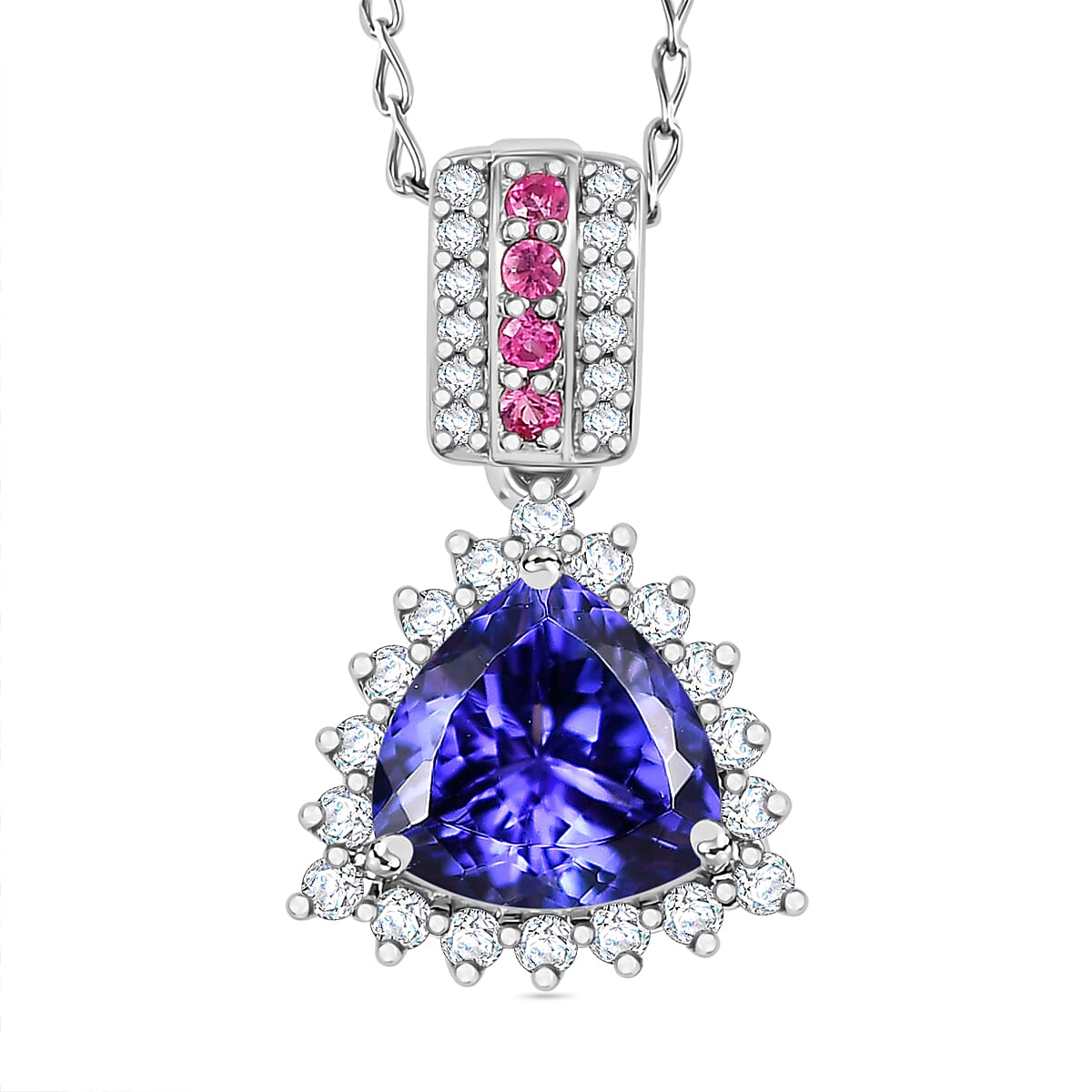 Certified & Appraised Rhapsody AAAA Tanzanite, Mahenge Spinel and E-F VS Diamond 2.80 ctw Pendant in 950 Platinum 4.15 Grams