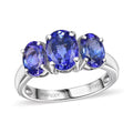 Doorbuster Certified & Appraised Rhapsody 950 Platinum AAAA Tanzanite 3 Stone Ring (Size 6.0) (5.20 g) 3.30 ctw - Sticky add to cart bar