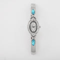 GC Quartz Movement Blue Topaz and Simulated Diamond 3.30 ctw Watch in Silvertone (8.00 In) - Sticky add to cart bar