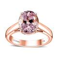 Certified & Appraised Luxoro AAA Pink Morganite 3.00 ctw Solitaire Ring in 14K Rose Gold (Size 6.0) - Sticky add to cart bar