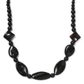 Black Obsidian and Black Agate 280.00 ctw Beaded Necklace in Platinum Bond 20 Inches - Sticky add to cart bar