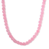 Pink Agate (D) 242.25 ctw Beaded Necklace in Platinum Bond 20 Inches