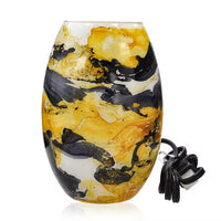Handcrafted marble printed glass lamp with 1.5 mtr cord and inline switch   Size – 8.5 x 5.5 inch