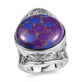 Mojave Purple Turquoise Solitaire Ring in Stainless Steel (Size 10.0) 18.20 ctw - Sticky add to cart bar