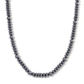 Terahertz 350.00 ctw Beaded Men's Necklace in Rhodium Over Sterling Silver 22-24 Inches - Sticky add to cart bar