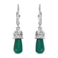 D'Joy Verde Onyx 6.60 ctw Floral on Cap Earrings in Rhodium Over Sterling Silver - Sticky add to cart bar