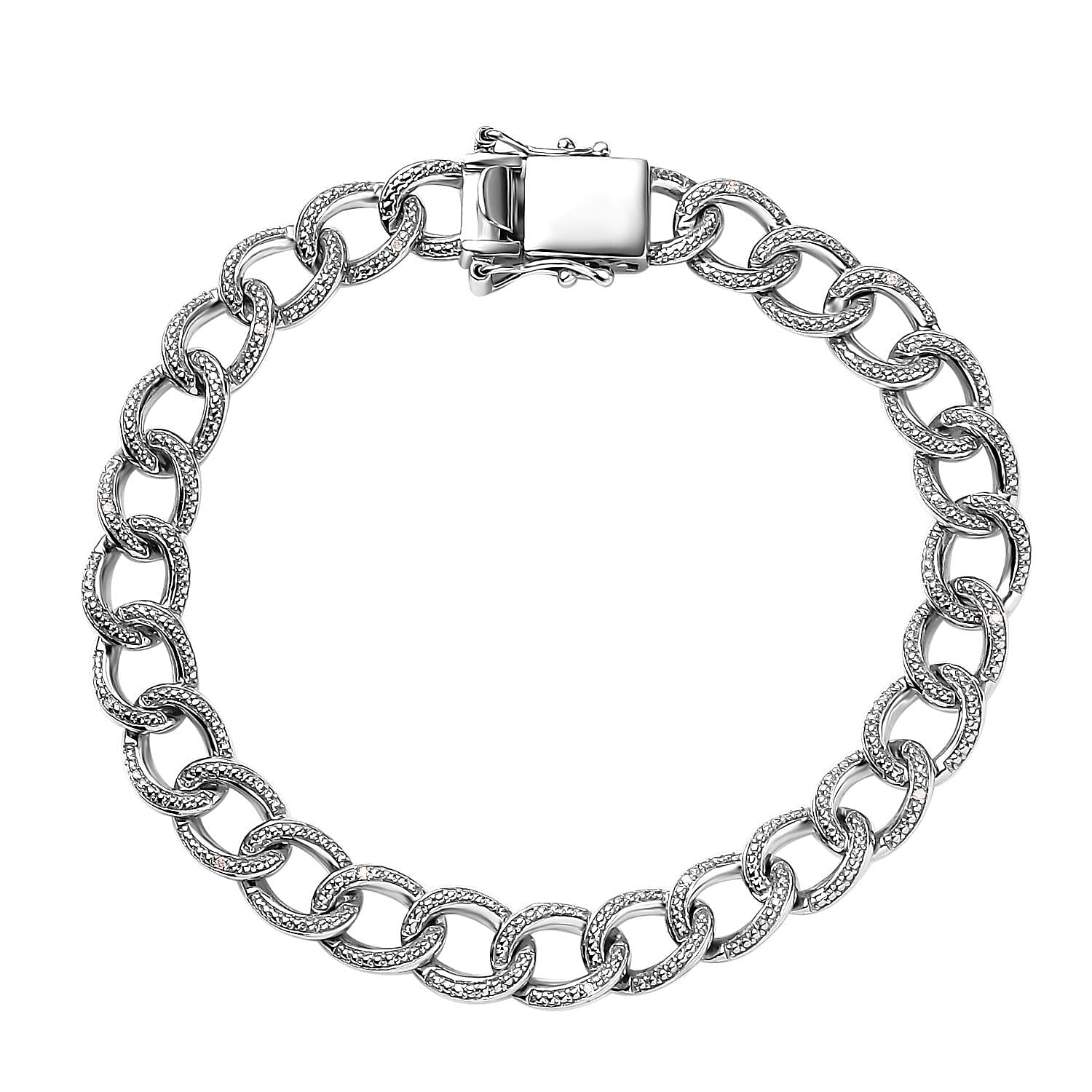 Karis Diamond Accent Curb Bracelet in Platinum Bond (7.25 In)