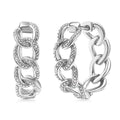 Karis Diamond Accent Curb Hoop Earrings in Platinum Bond - Sticky add to cart bar