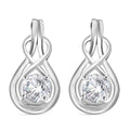 Simulated Diamond Love Knot Earrings in Sterling Silver - Sticky add to cart bar