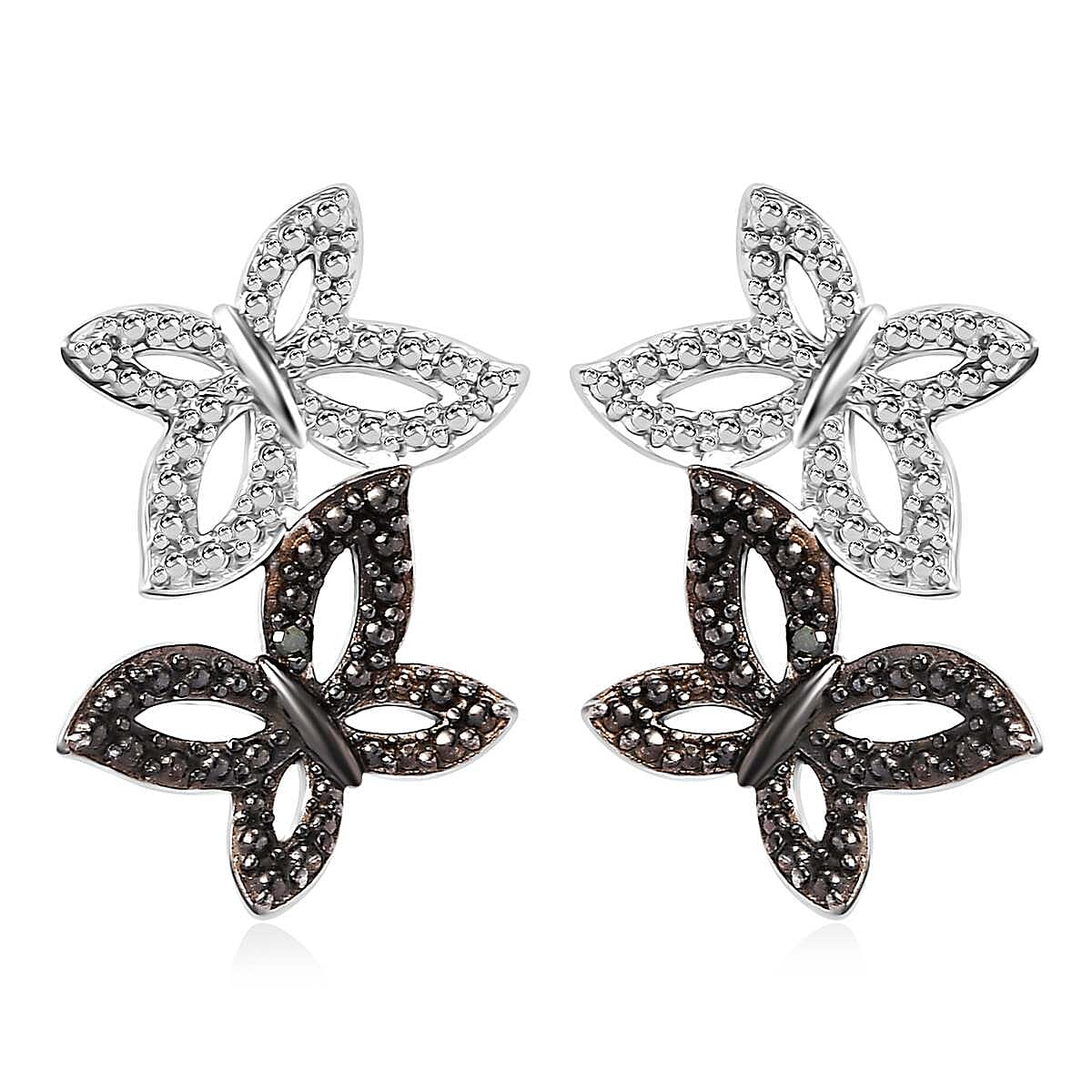Karis Green Diamond (IR) Accent Stud Earrings in Platinum Bond