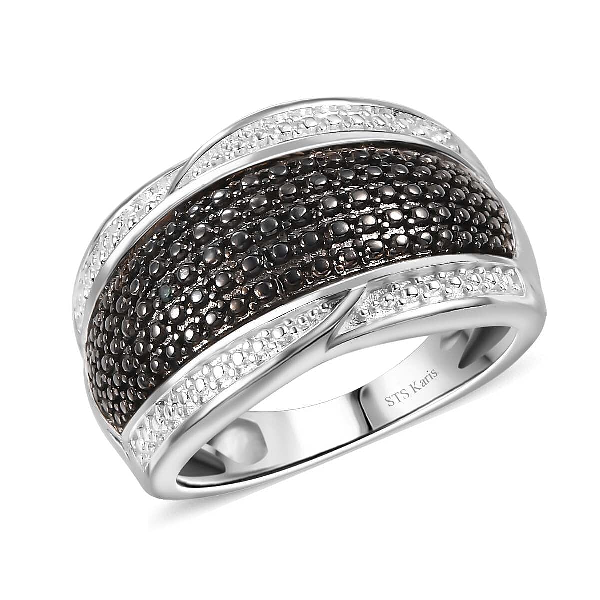 Karis Green Diamond (IR) Accent Band Ring in Platinum Bond (Size 10.0)