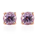 D'Joy Martha Rocha Kunzite 1.50 ctw Rose Stud Earrings in 18K Vermeil Rose Gold Over Sterling Silver - Sticky add to cart bar