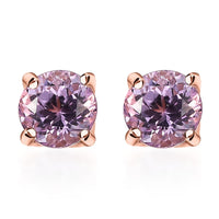 D'Joy Martha Rocha Kunzite 1.50 ctw Rose Stud Earrings in 18K Vermeil Rose Gold Over Sterling Silver