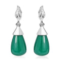 Verde Onyx 12.25 ctw Texture Earrings in Rhodium Over Sterling Silver - Sticky add to cart bar