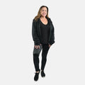 Black Metallic Mid-high Rise Legging - L - Sticky add to cart bar