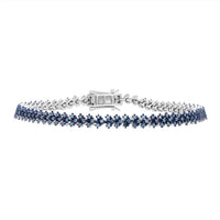 Blue Diamond 2.00 ctw Bracelet in Platinum Over Sterling Silve (7.25 In)