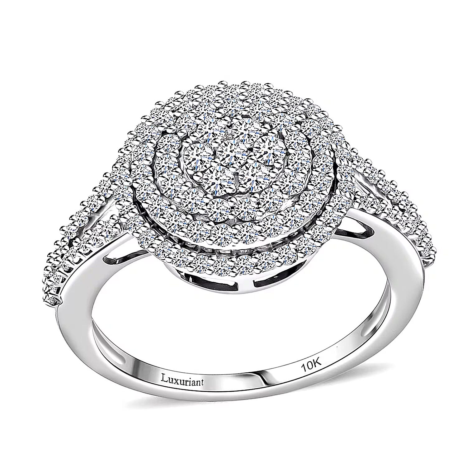 Luxuriant Lab Grown Diamond G-H SI, 1.00 ctw Cocktail Ring in 10K White Gold