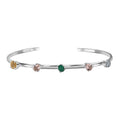 D'Joy Multi Beryl Family 1.75 ctw Cuff Bracelet in Rhodium Over Sterling Silver (7.50 In) - Sticky add to cart bar