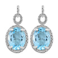 Blue Topaz 5.00 ctw Earrings in Silvertone - Sticky add to cart bar