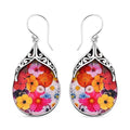 Resin Floral Earrings in Sterling Silver - Sticky add to cart bar