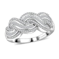 Diamond Twisted Ring in Rhodium Over Sterling Silver (Size 6.0) 0.75 ctw - Sticky add to cart bar