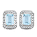 Blue Topaz and Simulated Diamond 4.00 ctw Earrings in Silvertone - Sticky add to cart bar