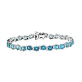 Premium Betroka Blue Apatite and Moissanite 12.50 ctw Bracelet in Rhodium Over Sterling Silver (7.25 In) - Sticky add to cart bar