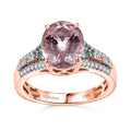 Certified & Appraised Iliana AAAA Pink Morganite, Paraiba Tourmaline and G-H SI Diamond 2.90 ctw Ring in 18K Rose Gold (Size 6.0) - Sticky add to cart bar