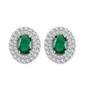 Lab Created Green Quartz and Simulated Diamond 2.90 ctw Earrings in Silvertone - Sticky add to cart bar