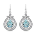 Blue Topaz and Simulated Diamond 4.50 ctw Earrings in Silvertone - Sticky add to cart bar