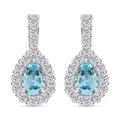 Blue Topaz and Simulated Diamond 5.80 ctw Earrings in Silvertone - Sticky add to cart bar
