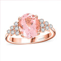 Certified & Appraised Luxoro AAA Pink Morganite and G-H I2 Diamond Ring in 10K Rose Gold (Size 10.0) 3.00 ctw - Sticky add to cart bar