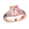 Certified & Appraised Luxoro 10K Rose Gold AAA Pink Morganite, Santa Maria Aquamarine, Diamond (G-H, I2) (0.17 cts) Ring (Size 10.0) (4.15 g) 2.75 ctw - Sticky add to cart bar